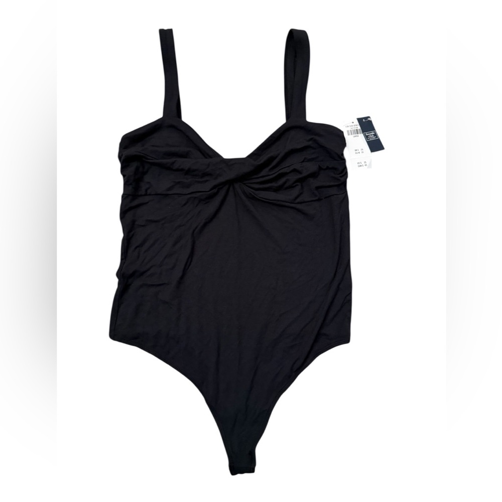 NWT Abercrombie soft A&F black tank bodysuit. Size Large